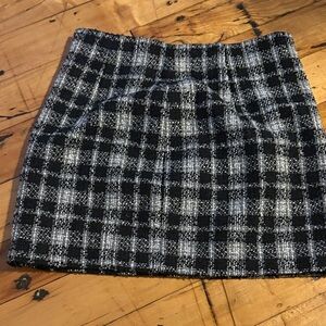 Zara Black and White Checkered Pencil Skirt